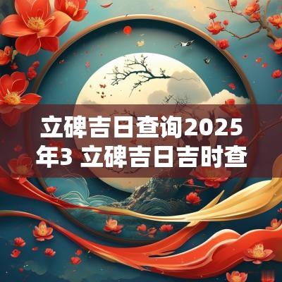 立碑吉日查询2025年3 立碑吉日吉时查询表