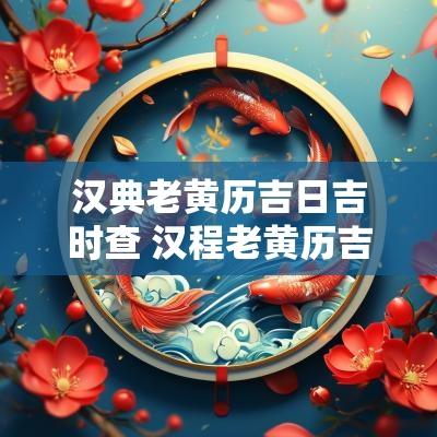 汉典老黄历吉日吉时查 汉程老黄历吉日吉时查询