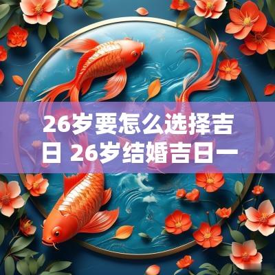 26岁要怎么选择吉日 26岁结婚吉日一览表