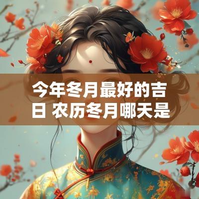 今年冬月最好的吉日 农历冬月哪天是吉日