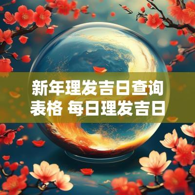 新年理发吉日查询表格 每日理发吉日查询表格大全