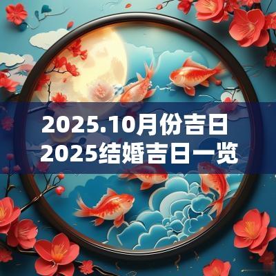 2025.10月份吉日 2025结婚吉日一览表