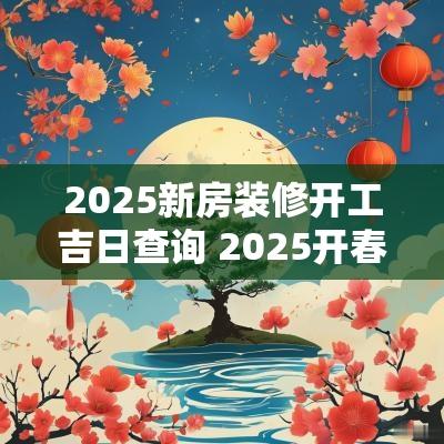2025新房装修开工吉日查询 2025开春开工吉日
