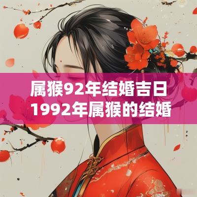 属猴92年结婚吉日 1992年属猴的结婚吉时