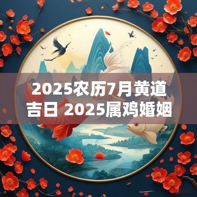2025农历7月黄道吉日 2025属鸡婚姻黄道吉日