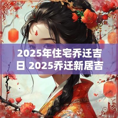 2025年住宅乔迁吉日 2025乔迁新居吉日一览表