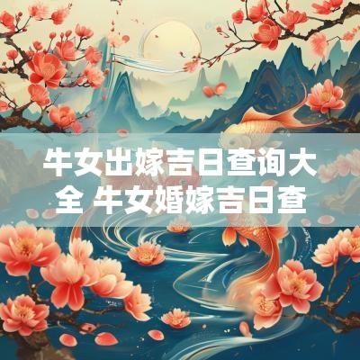 牛女出嫁吉日查询大全 牛女婚嫁吉日查询大全