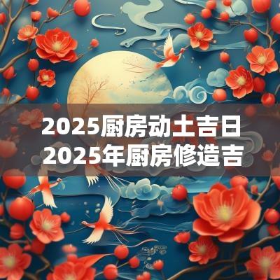 2025厨房动土吉日 2025年厨房修造吉日