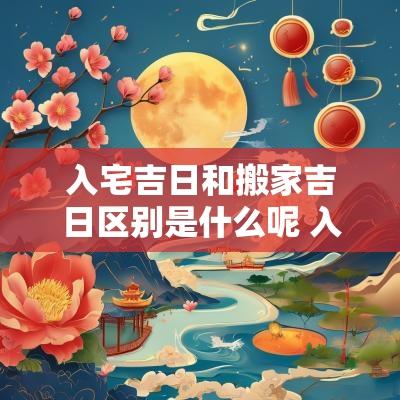 入宅吉日和搬家吉日区别是什么呢 入宅和搬家在黄历上有什么区别
