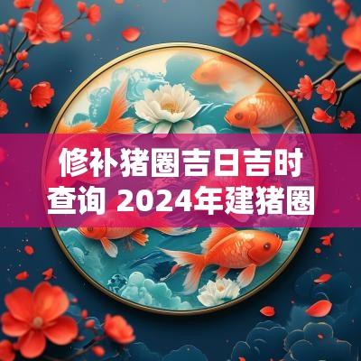 修补猪圈吉日吉时查询 2025年建猪圈吉日