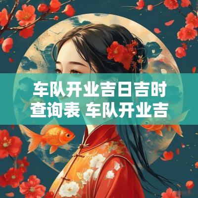 车队开业吉日吉时查询表 车队开业吉日有哪些忌讳
