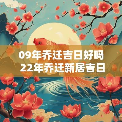 09年乔迁吉日好吗 22年乔迁新居吉日一览表