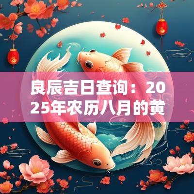 良辰吉日查询：2025年农历八月的黄道吉日