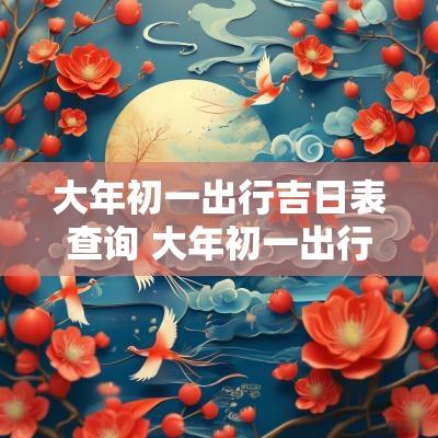大年初一出行吉日表查询 大年初一出行吉日表格