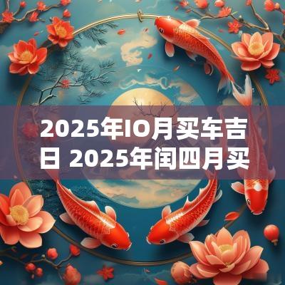2025年IO月买车吉日 2025年闰四月买车吉日