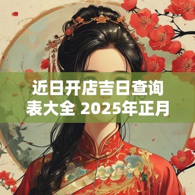 近日开店吉日查询表大全 2025年正月开店吉日