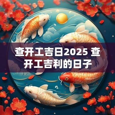 查开工吉日2025 查开工吉利的日子