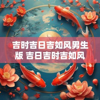 吉时吉日吉如风男生版 吉日吉时吉如风