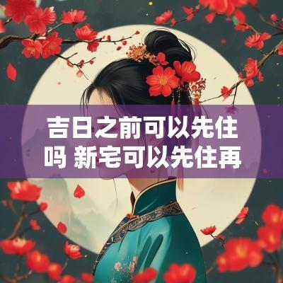 吉日之前可以先住吗 新宅可以先住再选吉日入伙吗