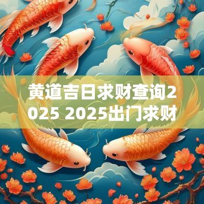 黄道吉日求财查询2025 2025出门求财黄道吉日