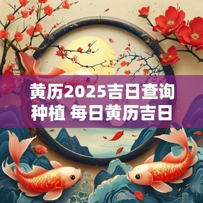 黄历2025吉日查询种植 每日黄历吉日查询2025