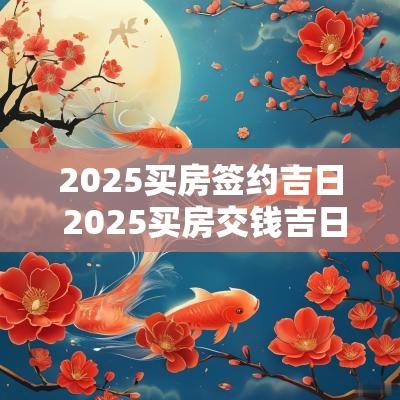 2025买房签约吉日 2025买房交钱吉日