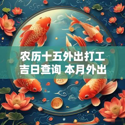 农历十五外出打工吉日查询 本月外出打工吉日