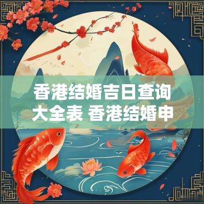 香港结婚吉日查询大全表 香港结婚申请怎么查询