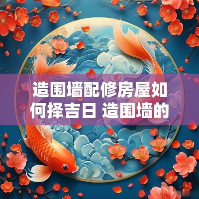 造围墙配修房屋如何择吉日 造围墙的风水布局