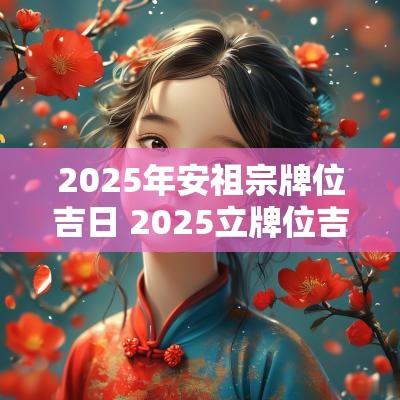 2025年安祖宗牌位吉日 2025立牌位吉日查询