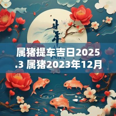 属猪提车吉日2025.3 属猪2025年12月提车吉日