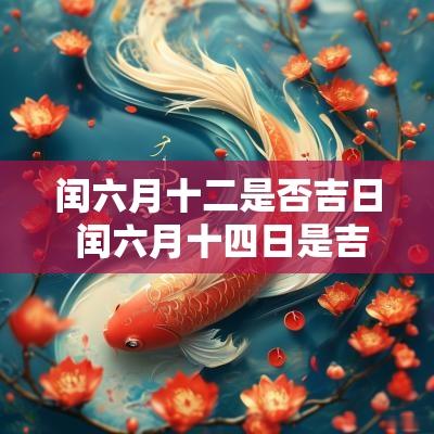 闰六月十二是否吉日 闰六月十四日是吉日吗