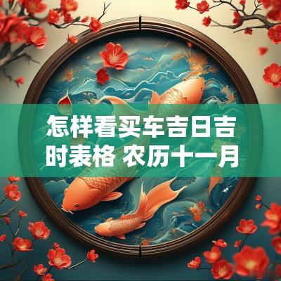 怎样看买车吉日吉时表格 农历十一月买车吉日查询