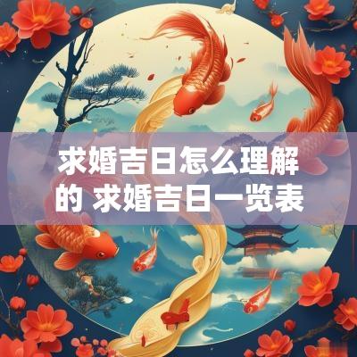 求婚吉日怎么理解的 求婚吉日一览表