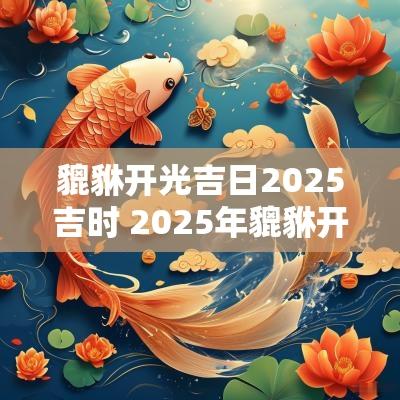 貔貅开光吉日2025吉时 2025年貔貅开光吉日一览表