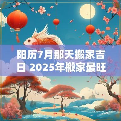 阳历7月那天搬家吉日 2025年搬家最旺的吉日7月