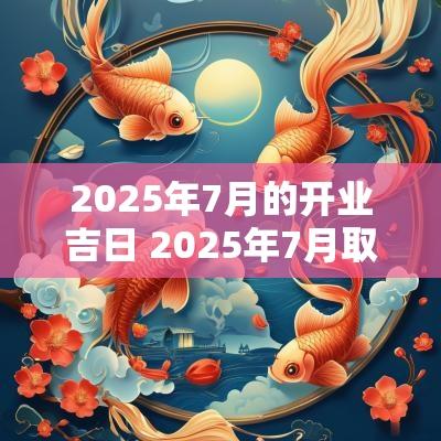 2025年7月的开业吉日 2025年7月取名吉日