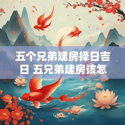五个兄弟建房择日吉日 五兄弟建房该怎样顺序来建