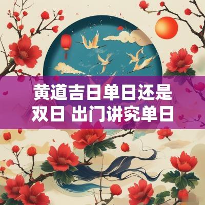 黄道吉日单日还是双日 出门讲究单日还是双日