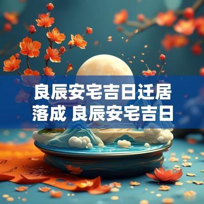 良辰安宅吉日迁居落成 良辰安宅吉日迁居下一句