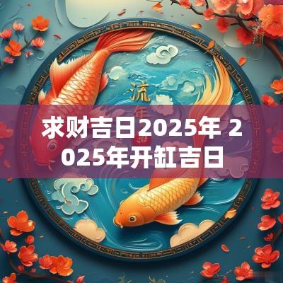 求财吉日2025年 2025年开缸吉日