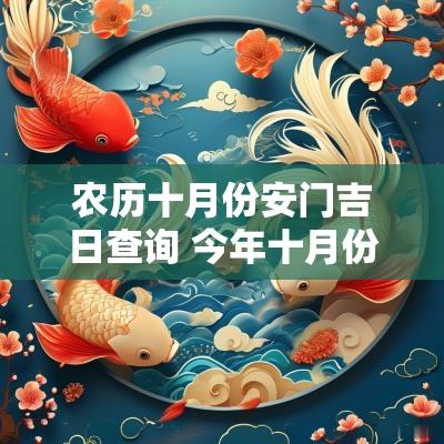农历十月份安门吉日查询 今年十月份还有安门吉日吗