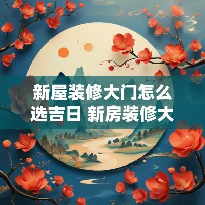 新屋装修大门怎么选吉日 新房装修大门怎么选择好