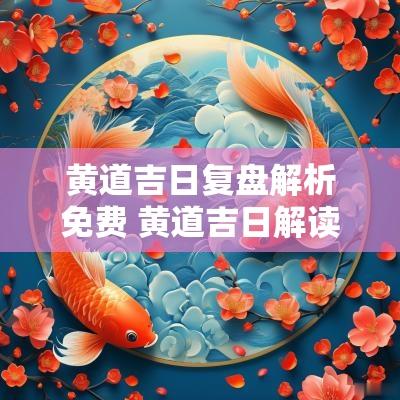 黄道吉日复盘解析免费 黄道吉日解读视频