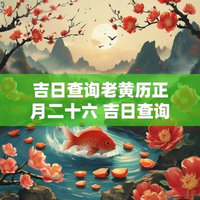 吉日查询老黄历正月二十六 吉日查询老黄历