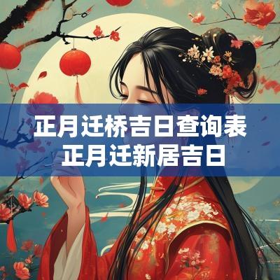 正月迁桥吉日查询表 正月迁新居吉日