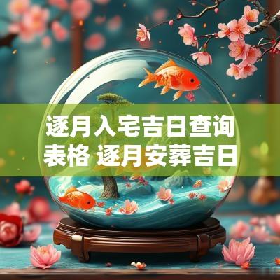 逐月入宅吉日查询表格 逐月安葬吉日查询表