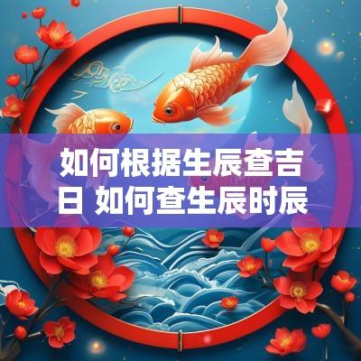 如何根据生辰查吉日 如何查生辰时辰对照表