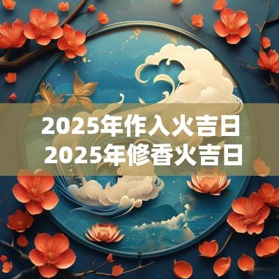 2025年作入火吉日 2025年修香火吉日