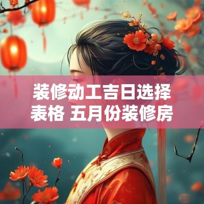 装修动工吉日选择表格 五月份装修房子动工吉日